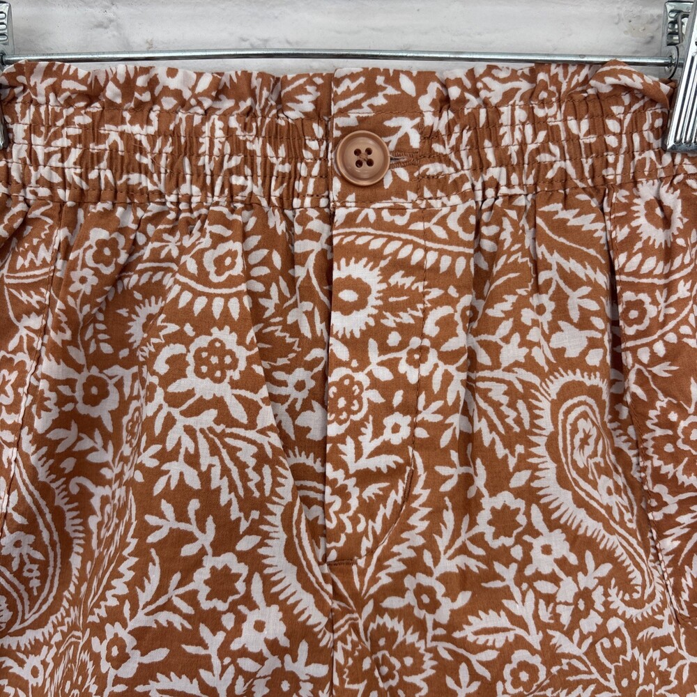 Girls Janie And Jack Kids Size 12 Brown White Elastic Waist Lined Paisley Shorts - Picture 5 of 12